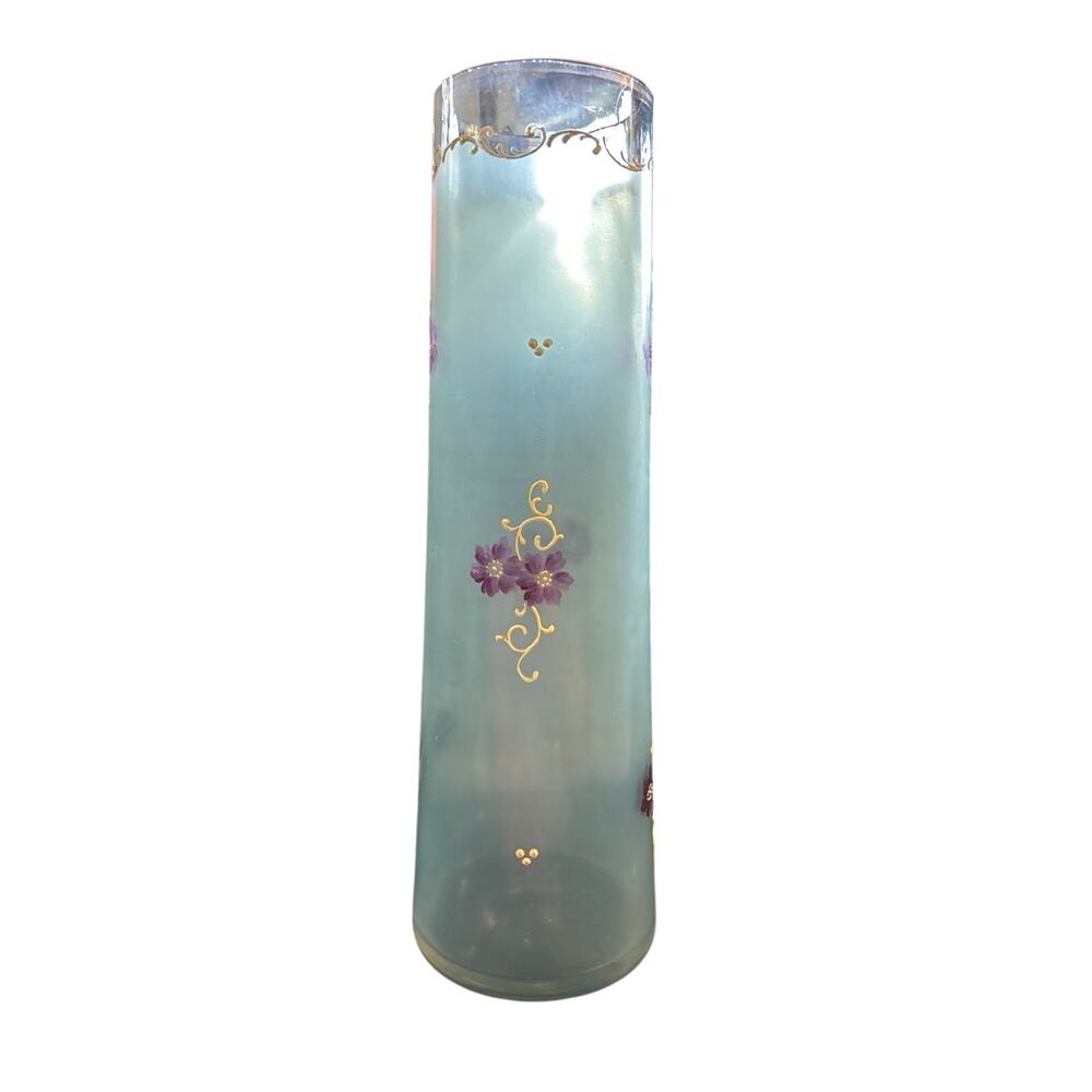 Art Nouveau Enamelled Glass Roller Vase c1890s France